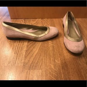 Leather Pink and Gold Gap Flats